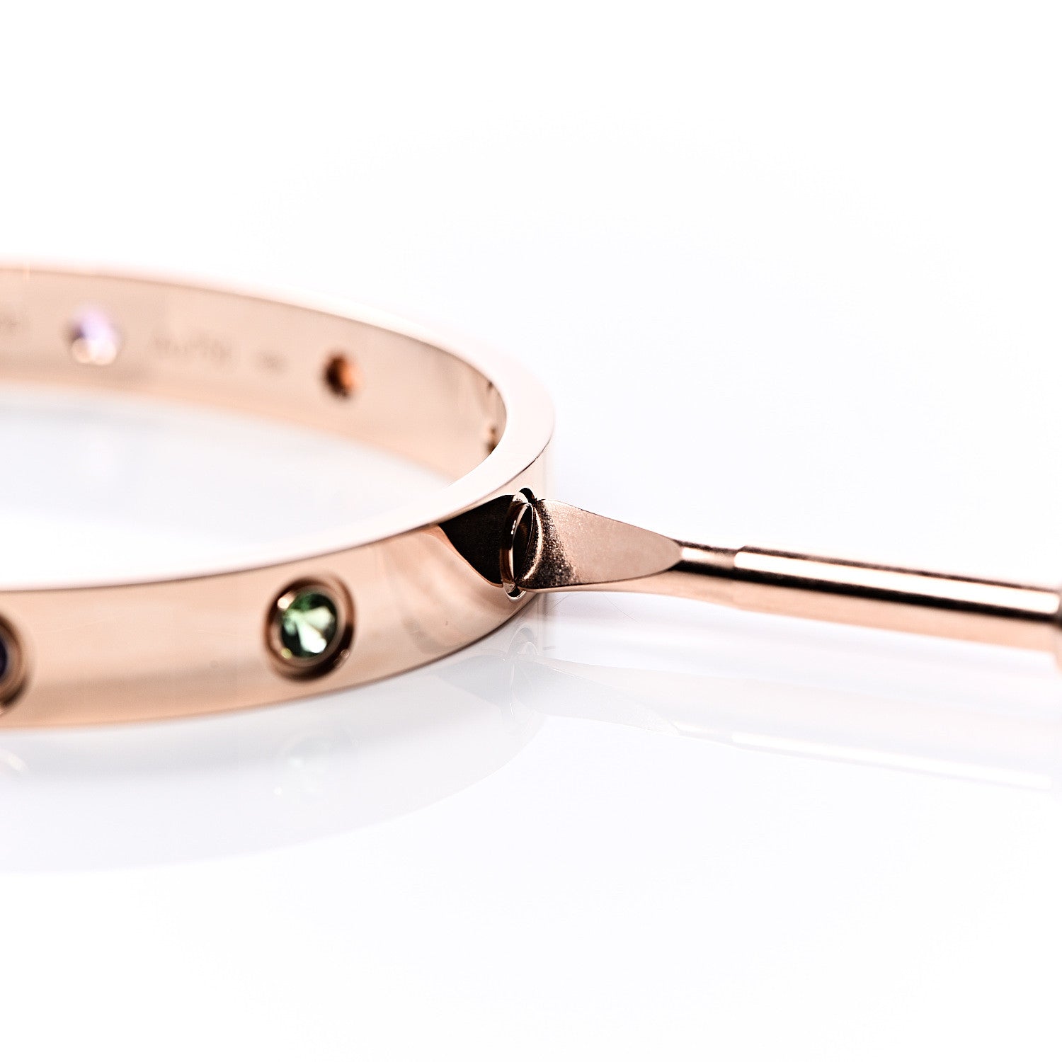 Cartier 18K Pink Gold Sapphire Garnet Amethyst LOVE Bracelet 16 7 of 7