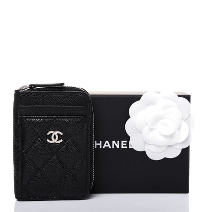 Chanel Caviar Quilted Zip Card Holder Black 13 of 13