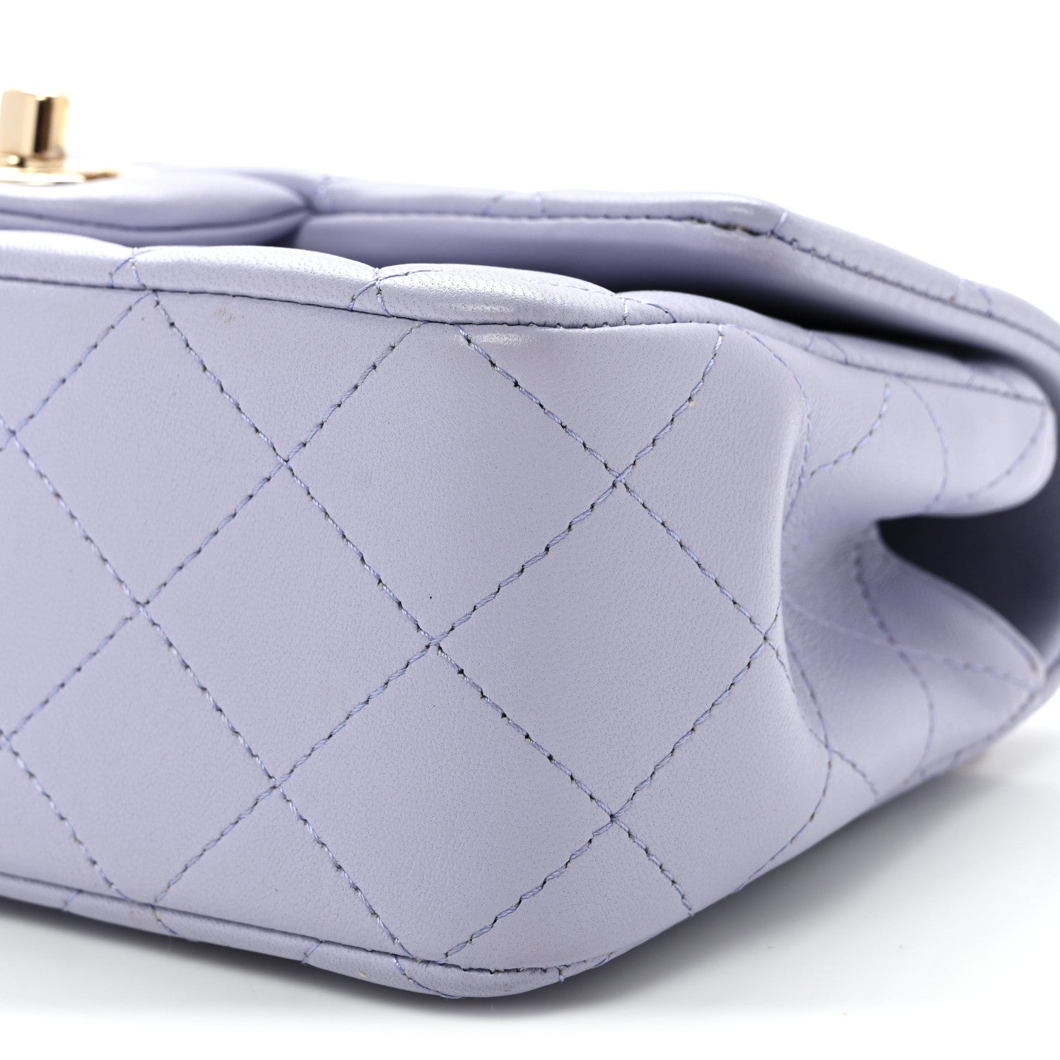 Chanel Lambskin Quilted Mini Top Handle Rectangular Flap Light Purple 10 of 10