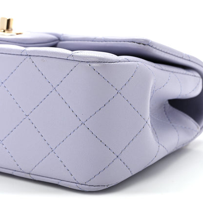 Chanel Lambskin Quilted Mini Top Handle Rectangular Flap Light Purple 10 of 10