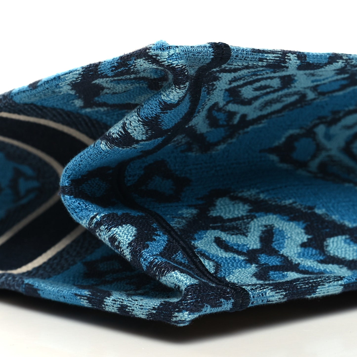 Canvas Embroidered Paisley Medium Book Tote Blue Multicolor