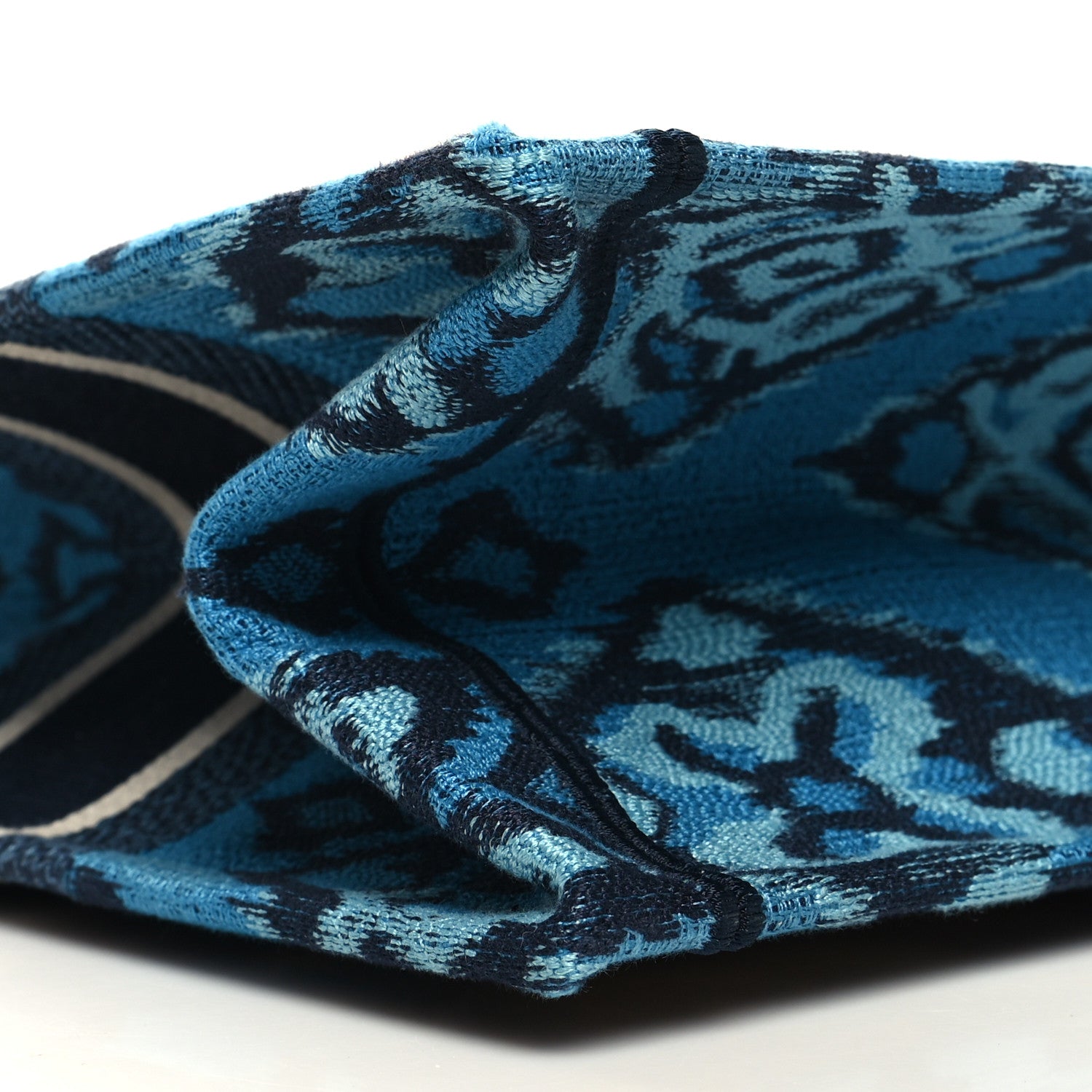 Christian Dior Canvas Embroidered Paisley Medium Book Tote Blue Multicolor 9 of 11