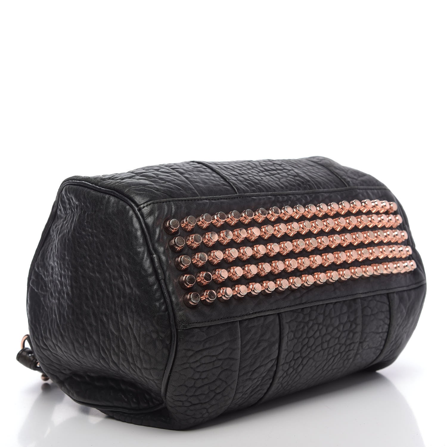 Alexander Wang Pebbled Lambskin Rocco Black Rose Gold Hardware 4 of 15