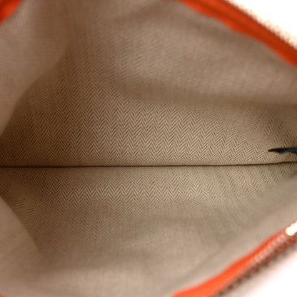 Hermes H Canvas Embroidered Small Faubourg Corner Case  Orange Ficelle 5 of 7