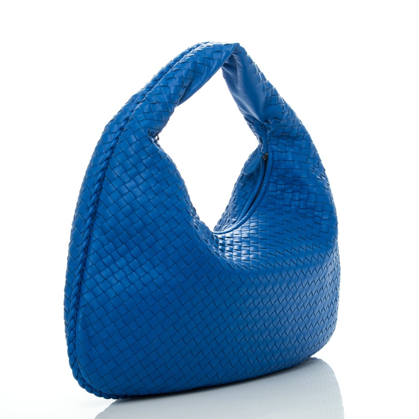 Nappa Intrecciato Large Veneta Hobo Cobalt