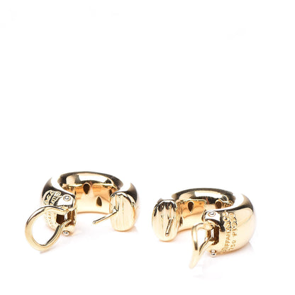 Tiffany 18K Yellow Gold Platinum Diamond Etoile Hoop Earrings 4 of 4