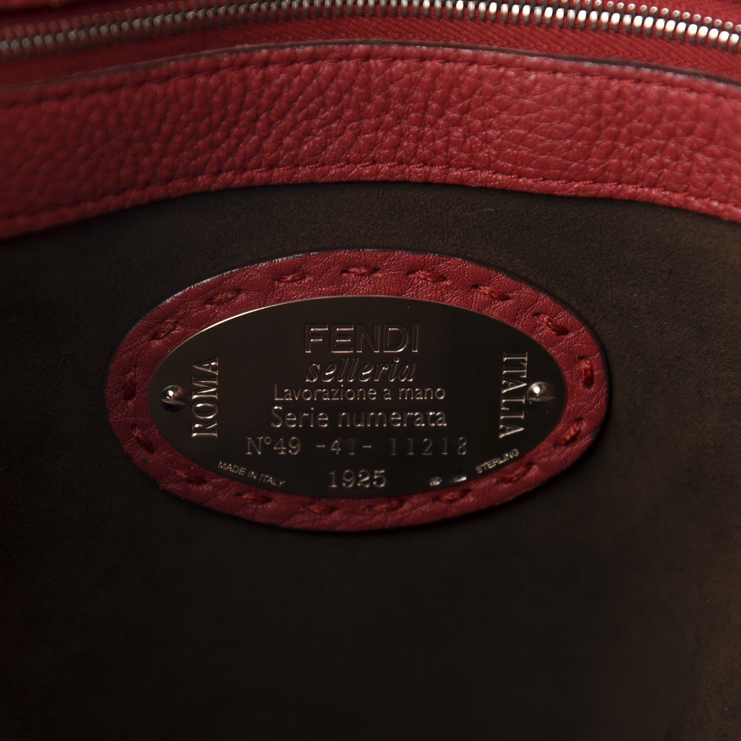 Fendi Cuoio Romano Selleria Large Anna Bucket Bag Rosso 9 of 11