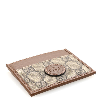 Gucci GG Supreme Monogram Azalea Calfskin Retro Interlocking G Card Holder Beige Ebony Brown Sugar 4 of 7