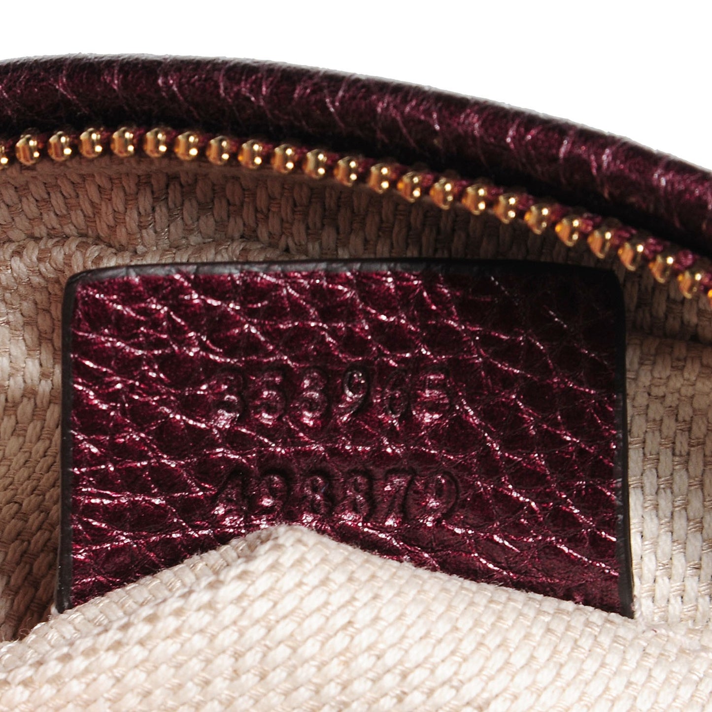 Metallic Cellarius Calfskin Mini Soho Chain Bag Classic Burgundy
