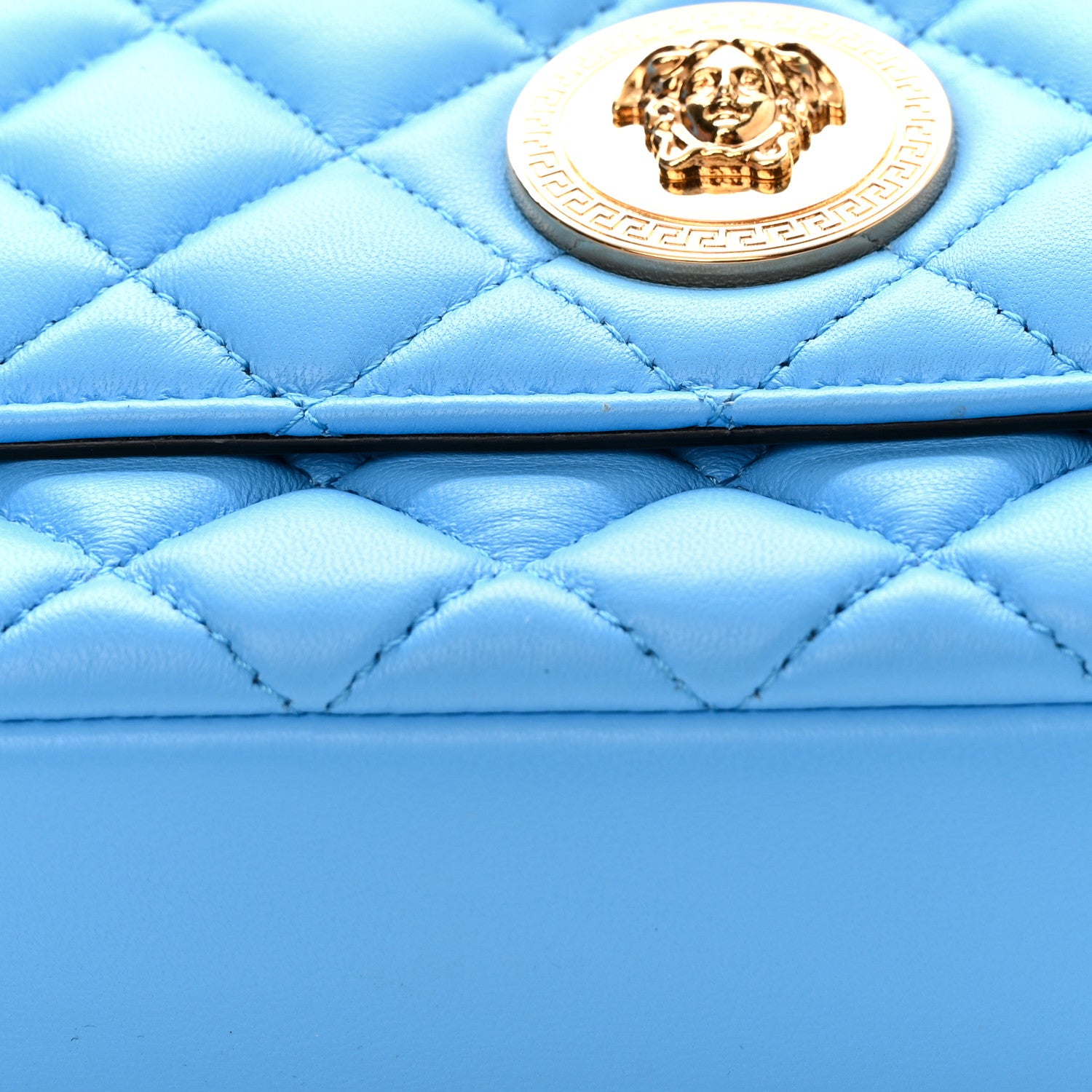 Versace Nappa Quilted Medusa Chain Crossbody Blue 12 of 12