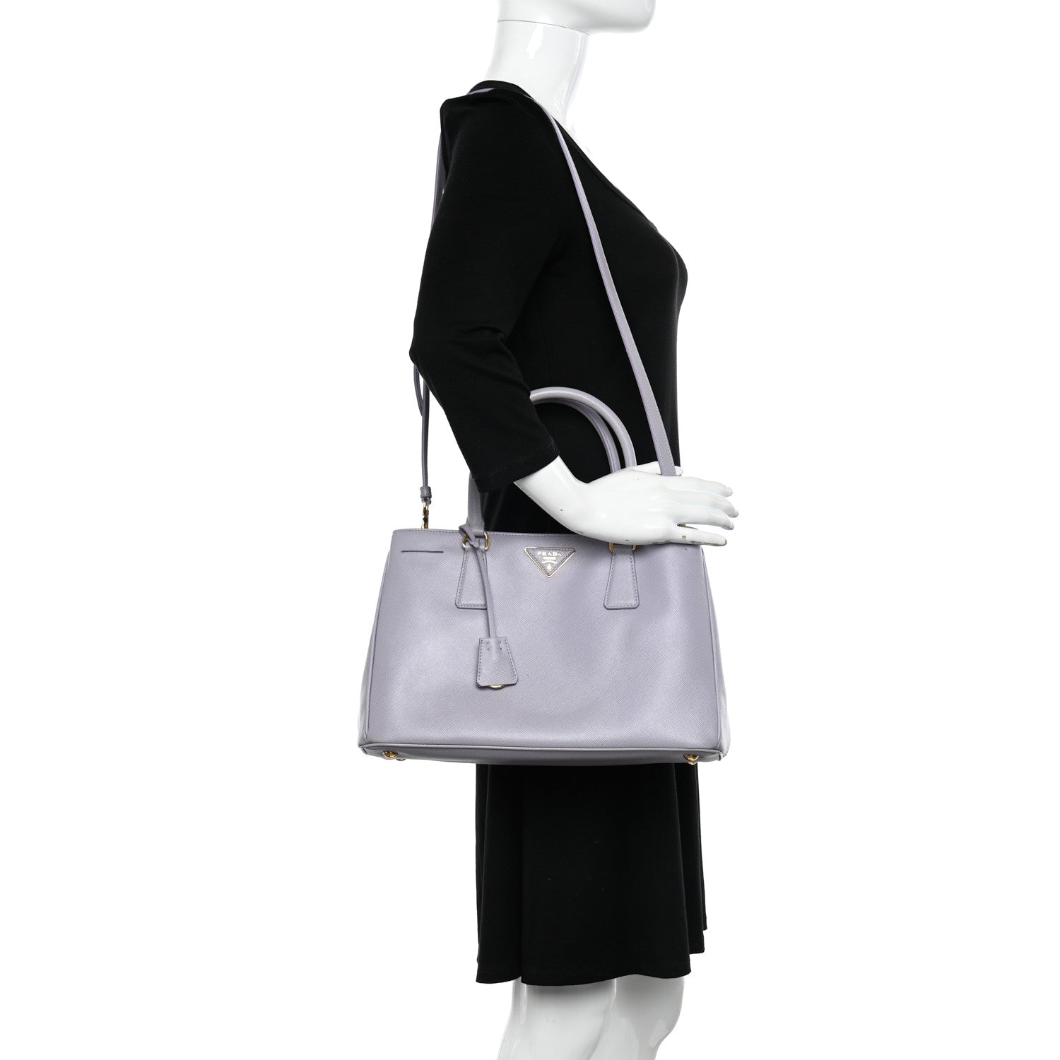 Prada Saffiano Lux Medium Tote Glicine 2 of 14