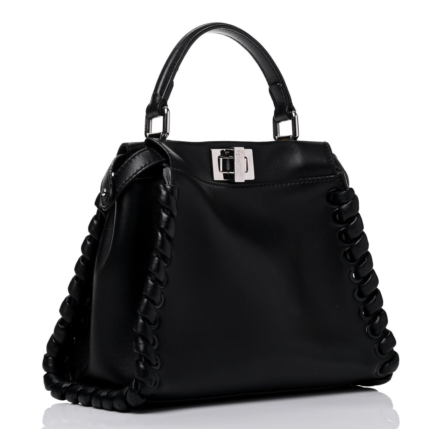 Nappa Lace Up Mini Peekaboo Iconic Satchel Black