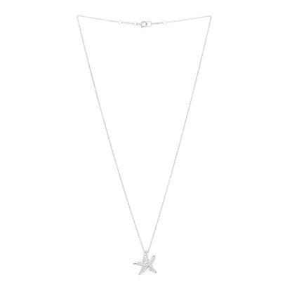 Tiffany Platinum Diamond 15mm Elsa Peretti Pave Starfish Pendant Necklace 3 of 8