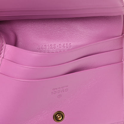 Gucci Calfskin Matelasse GG Marmont Card Case Candy Mousse 7 of 11