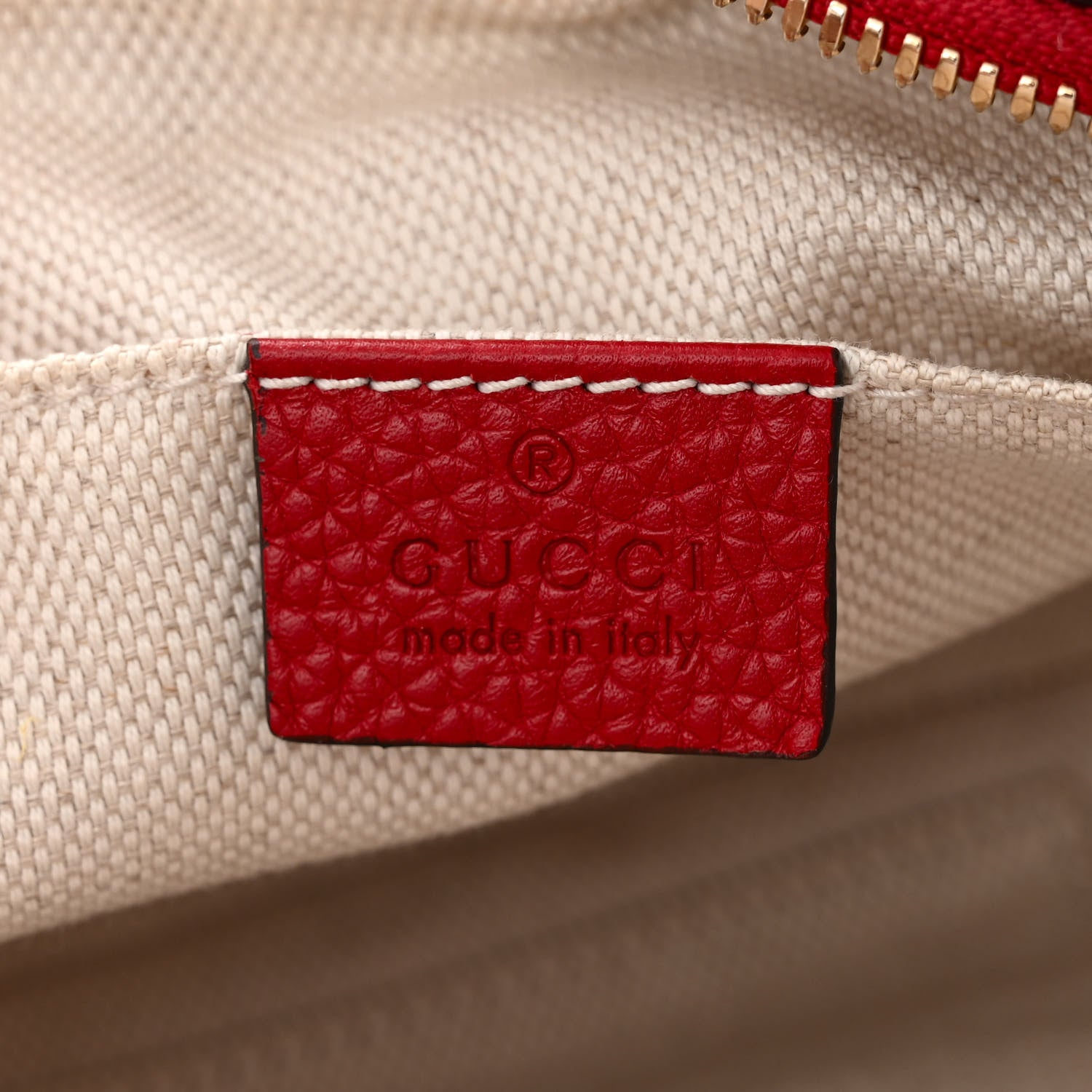 Gucci Pebbled Calfskin Small Soho Disco Bag Vibrant Red 6 of 13