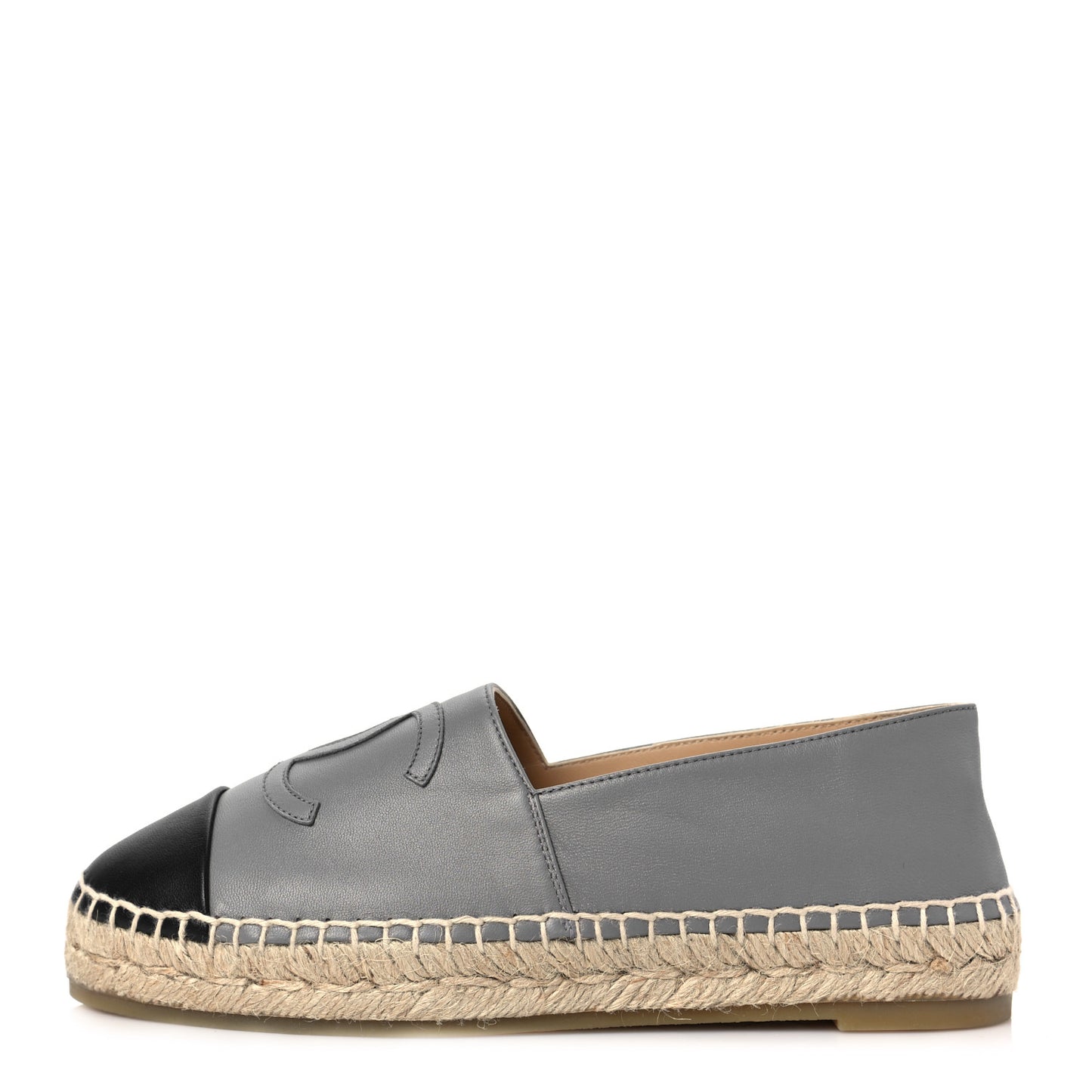 Lambskin CC Espadrilles 38 Grey Black