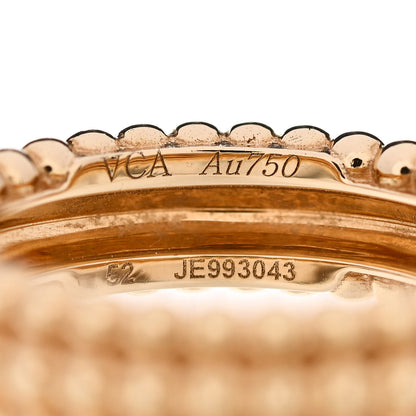 Van Cleef & Arpels 18K Yellow Gold Perlee Pearls of Gold 3 Row Ring 52 6 4 of 5