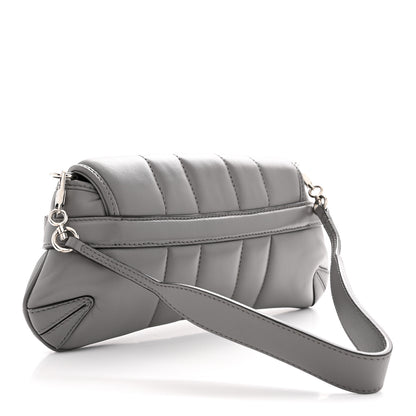 Gucci Nappa Vertical Matelasse Small Maxi Horsebit Chain Shoulder Bag Gray 3 of 10