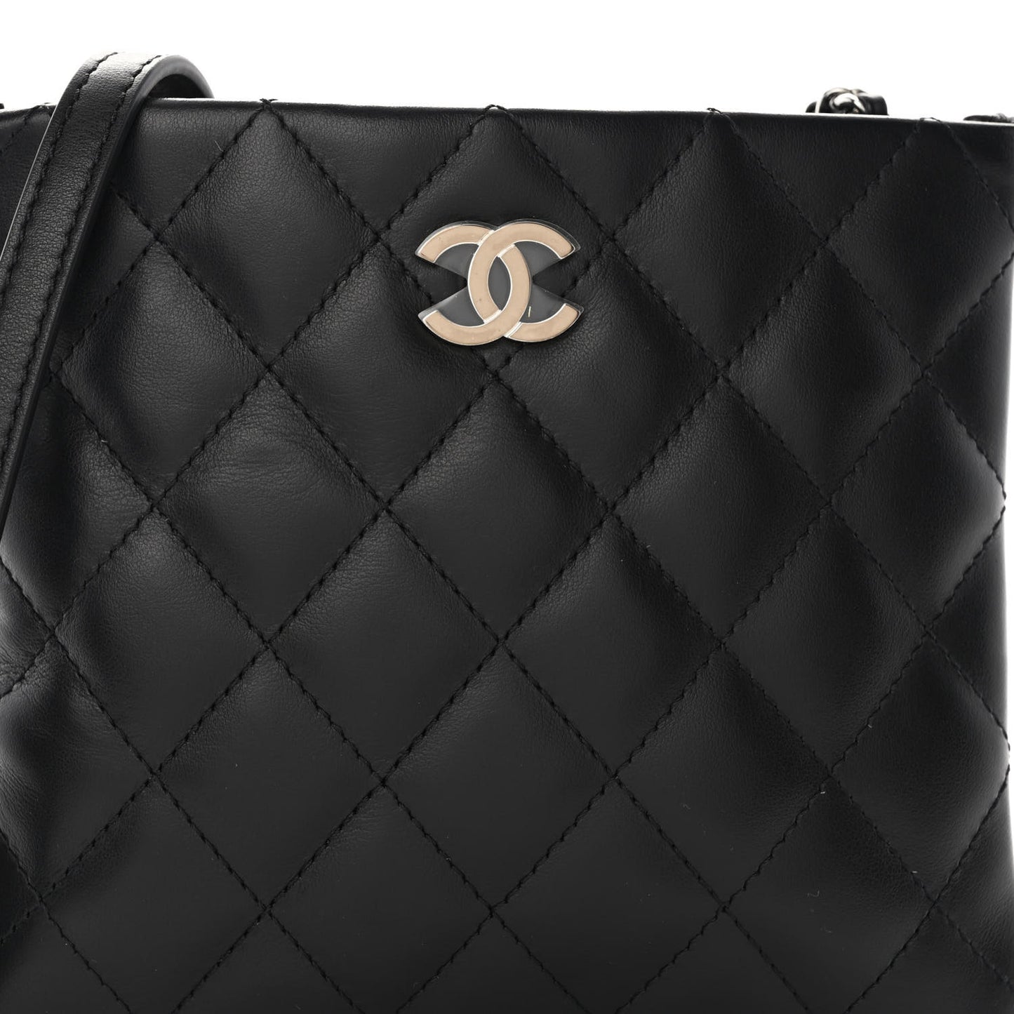 Lambskin Quilted Crossbody Bag Black