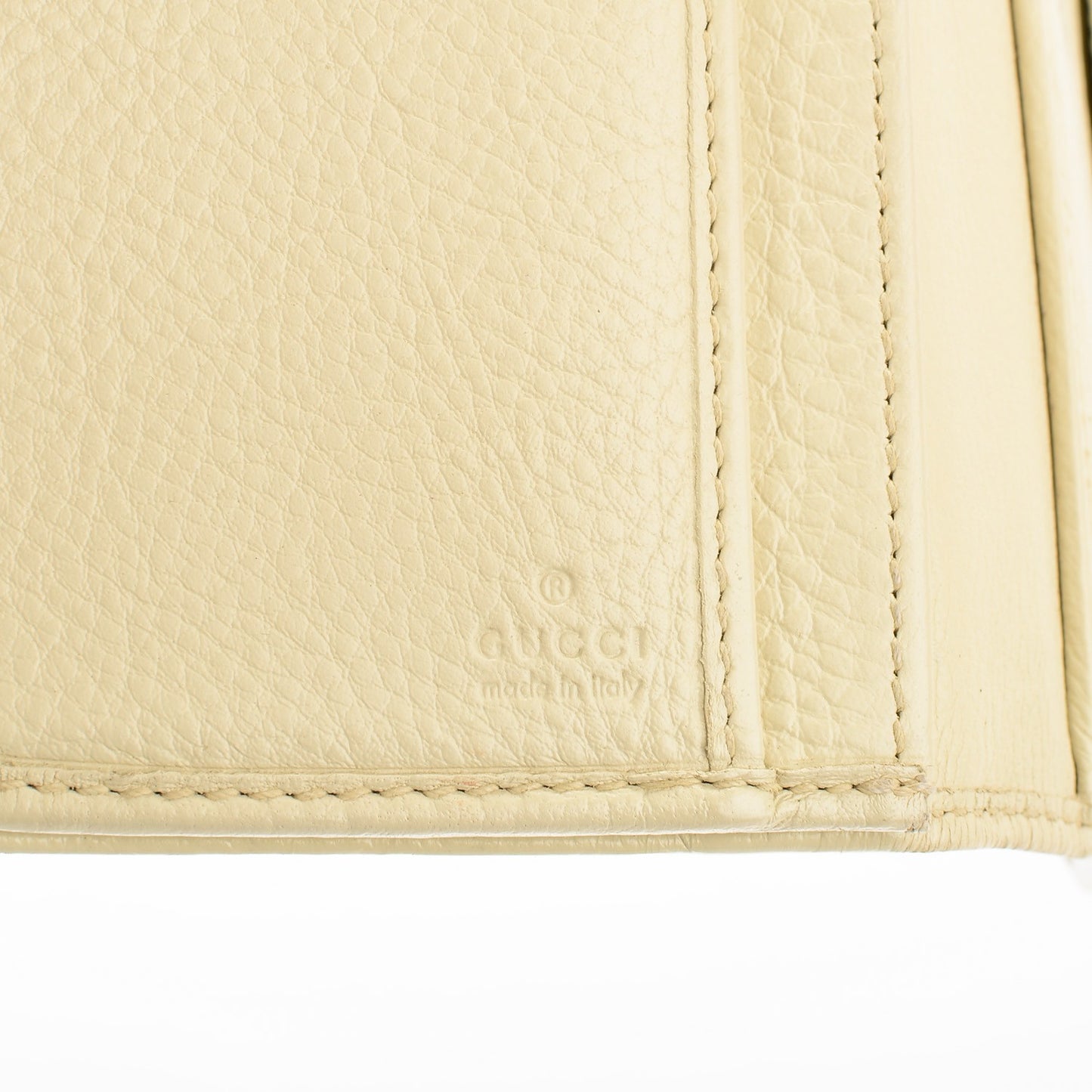 Guccissima Web Metal Bar Continental Wallet Off White