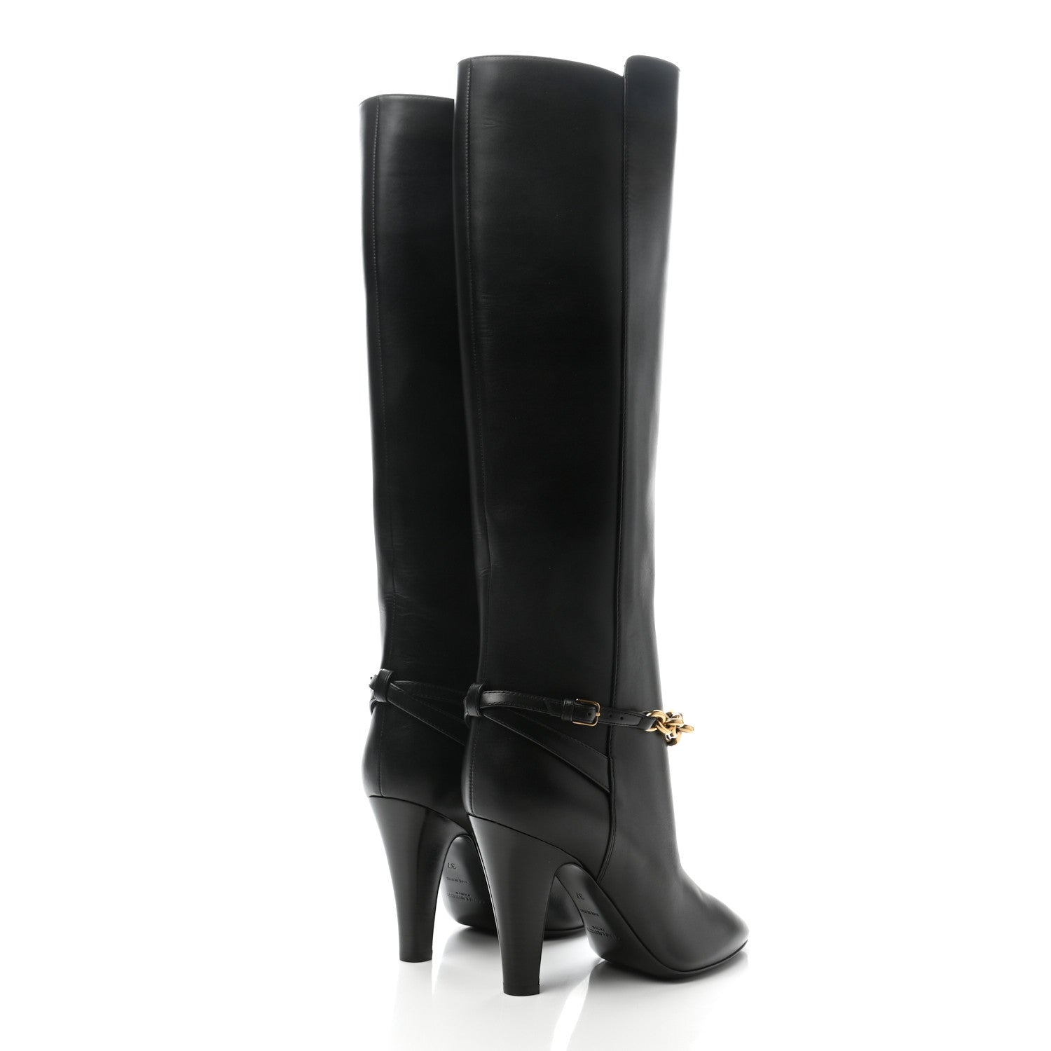 Saint Laurent Smooth Calfskin Le Maillon 95 Boots 37 Black 4 of 7
