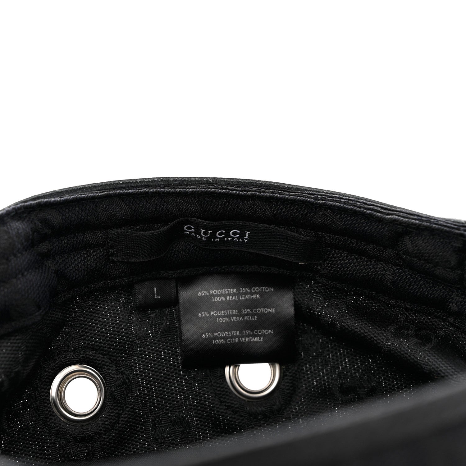 Gucci Monogram Canvas Military Hat L Black 8 of 9