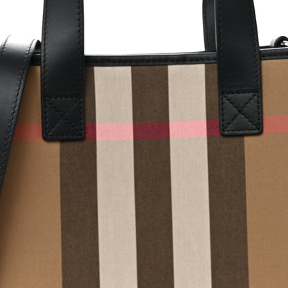 Burberry Calfskin House Check Small N/S Tote Black 7 of 9
