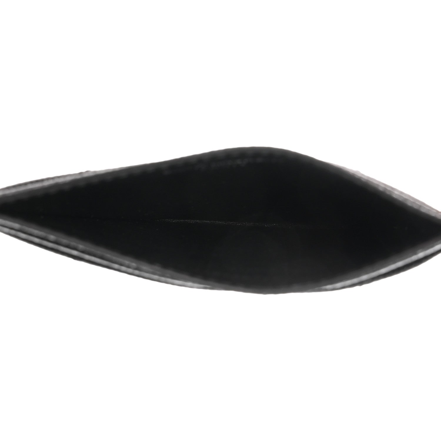 Saint Laurent Grain De Poudre Matelasse Chevron Monogram Credit Card Case Black 5 of 8