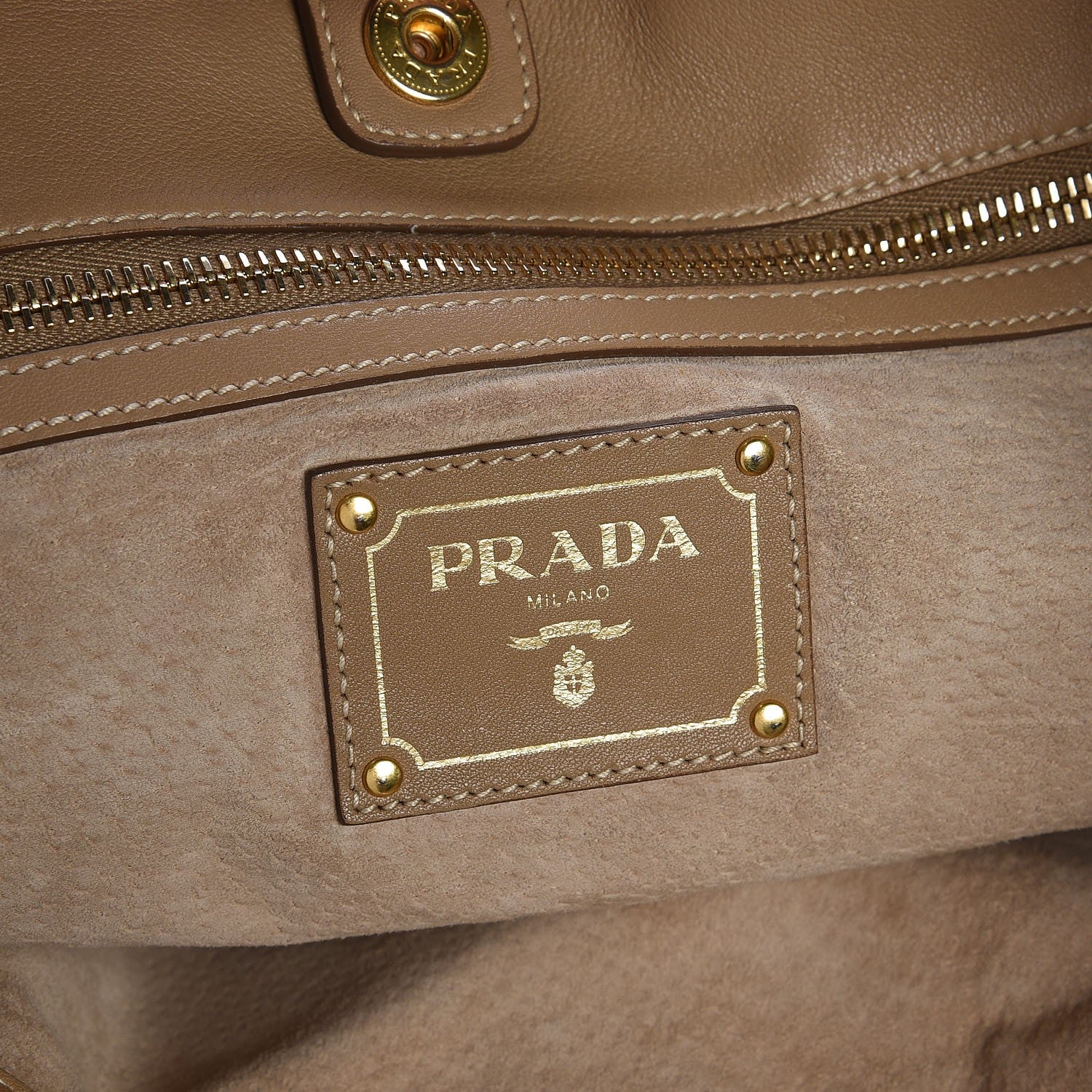 Prada Soft Calf Tote Sughero 7 of 11
