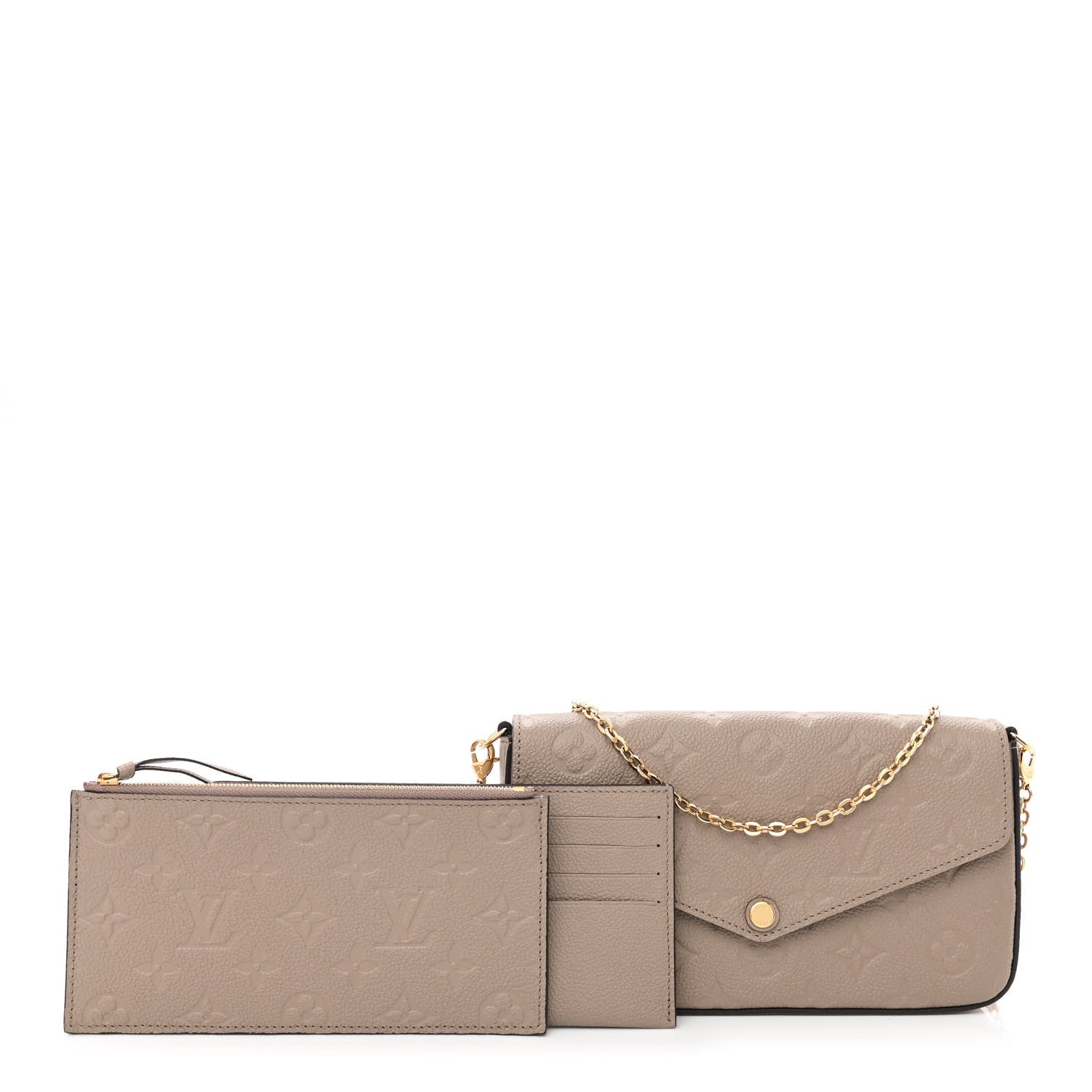 Louis Vuitton Empreinte Pochette Felicie Chain Wallet Tourterelle 1 of 13