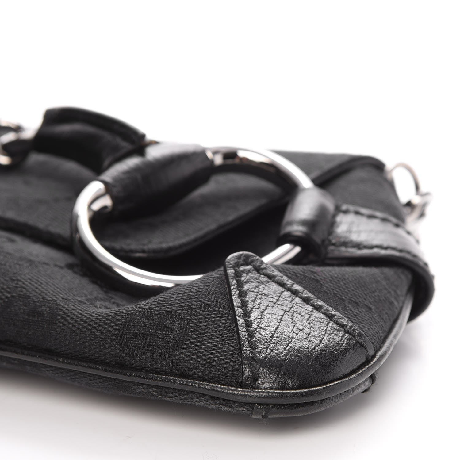 Gucci Monogram Horsebit Chain Clutch Black 9 of 9