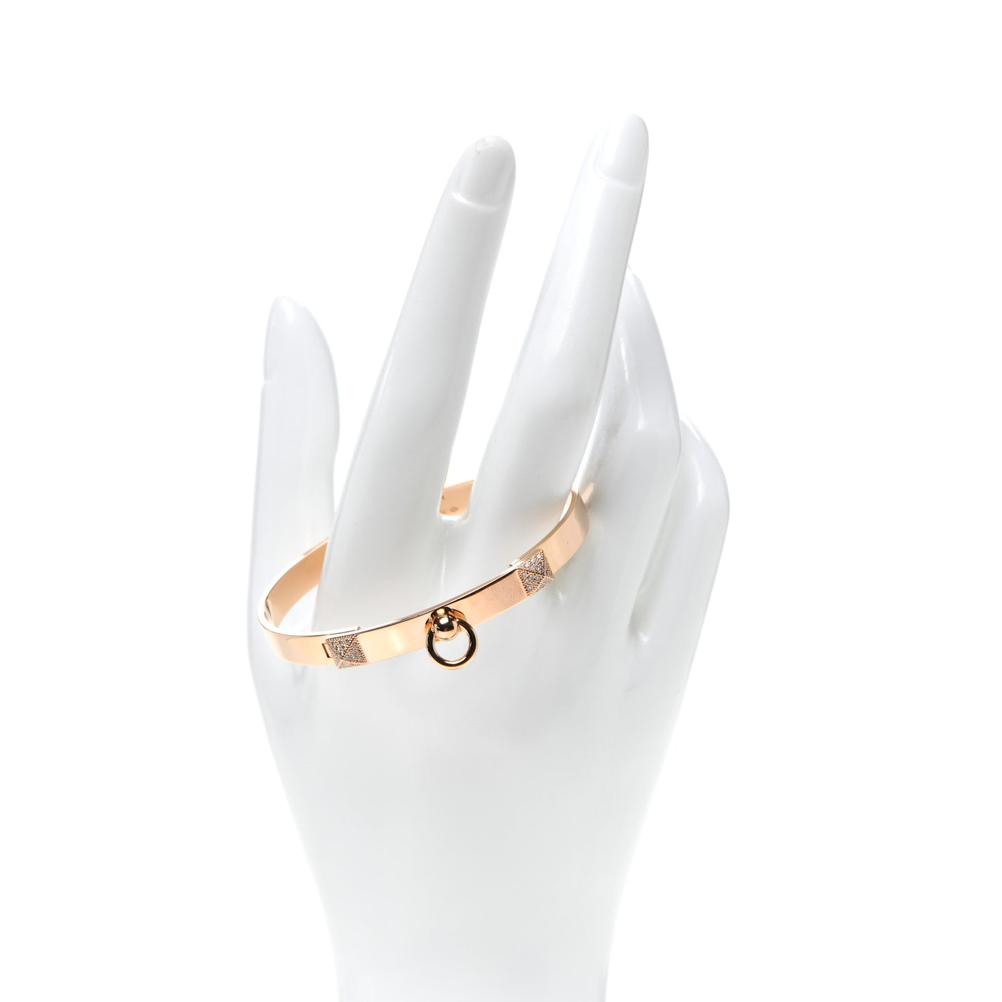 18K Rose Gold Diamond PM Collier De Chien Bracelet SH