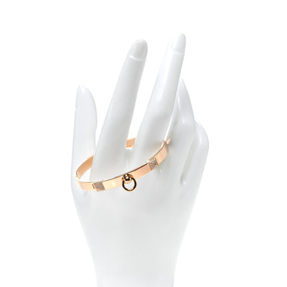 Hermes 18K Rose Gold Diamond PM Collier De Chien Bracelet SH 2 of 4