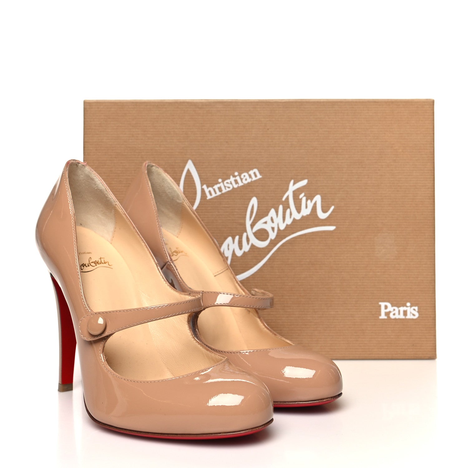 Christian Louboutin Patent Charleen 100 Pumps 37 Nude 9 of 9