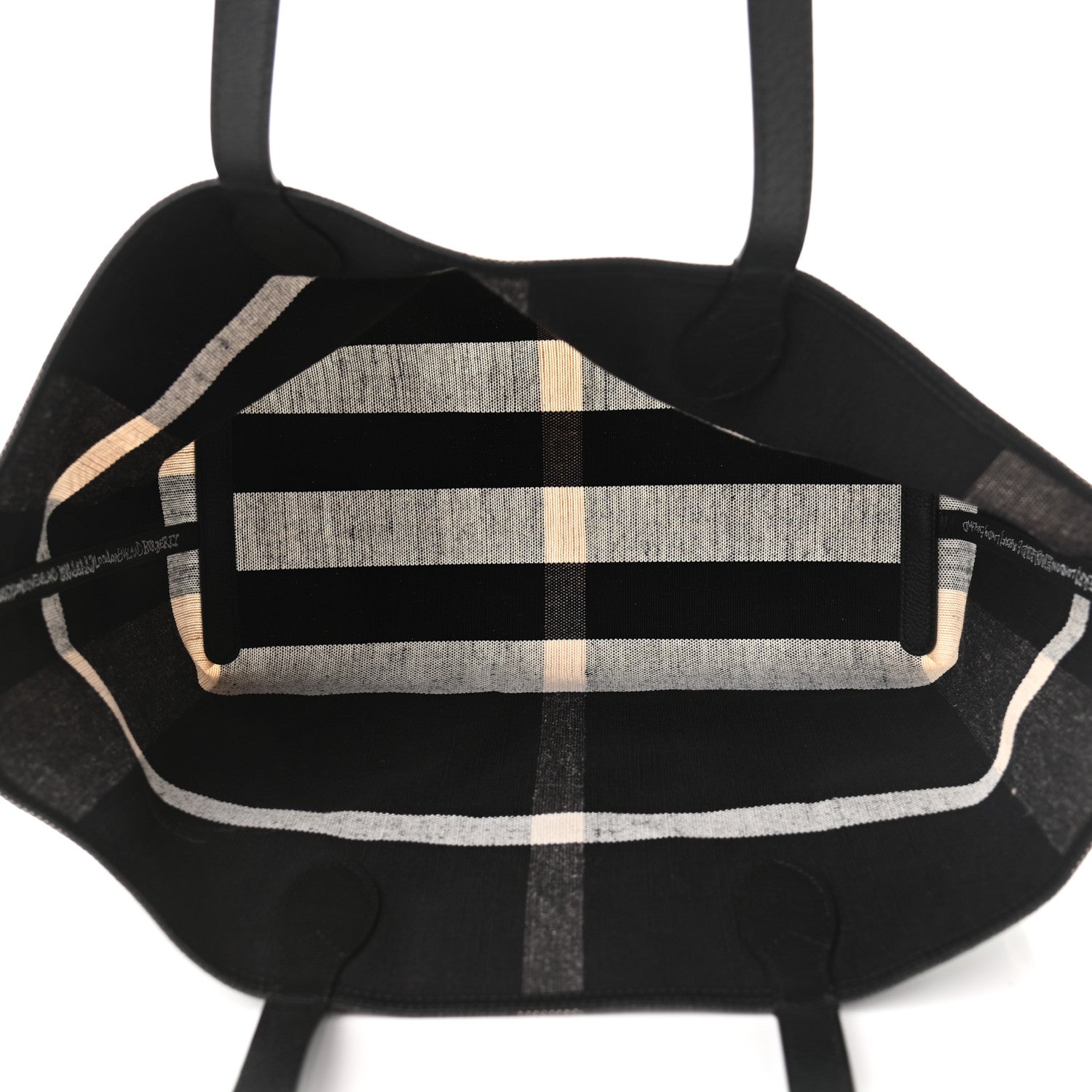 Burberry Coated Canvas Mega Check Medium Doodle Tote Black White 5 of 10