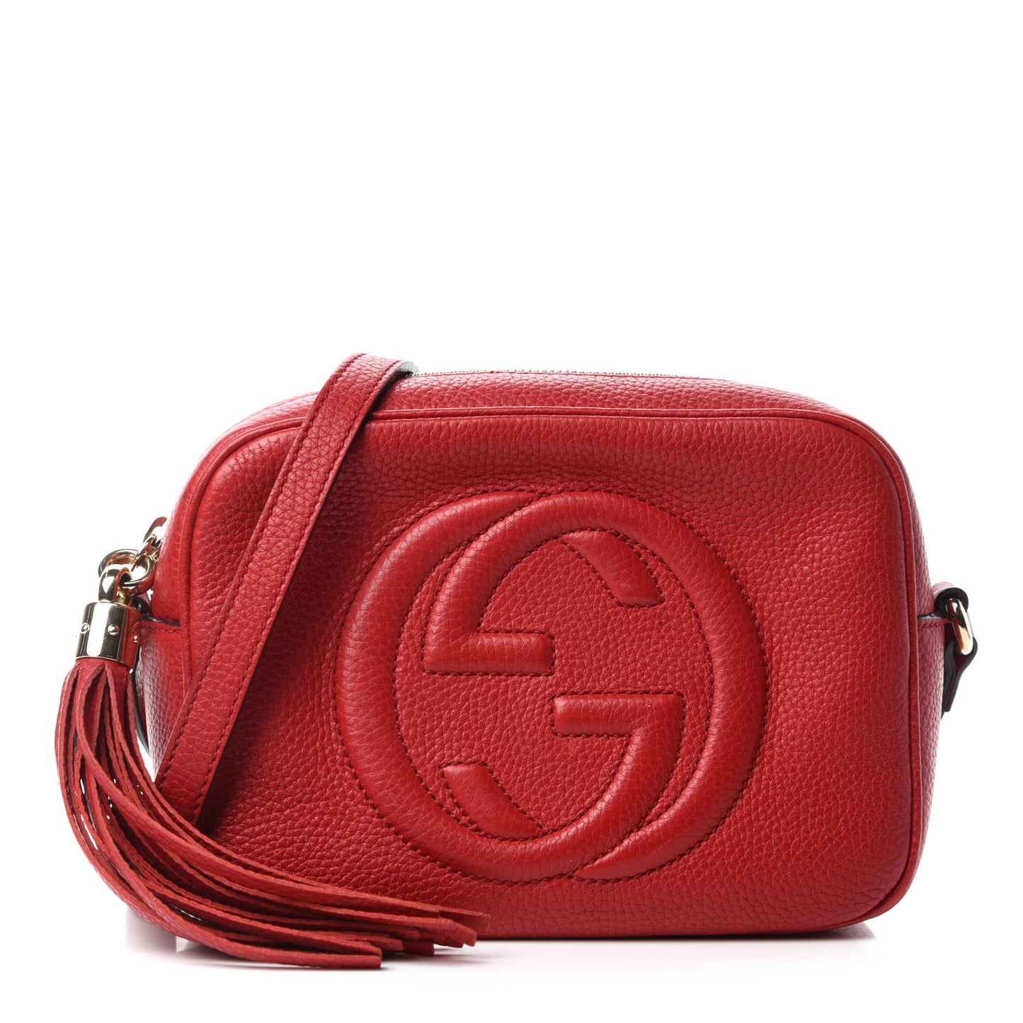 Pebbled Calfskin Small Soho Disco Bag Tabasco Red