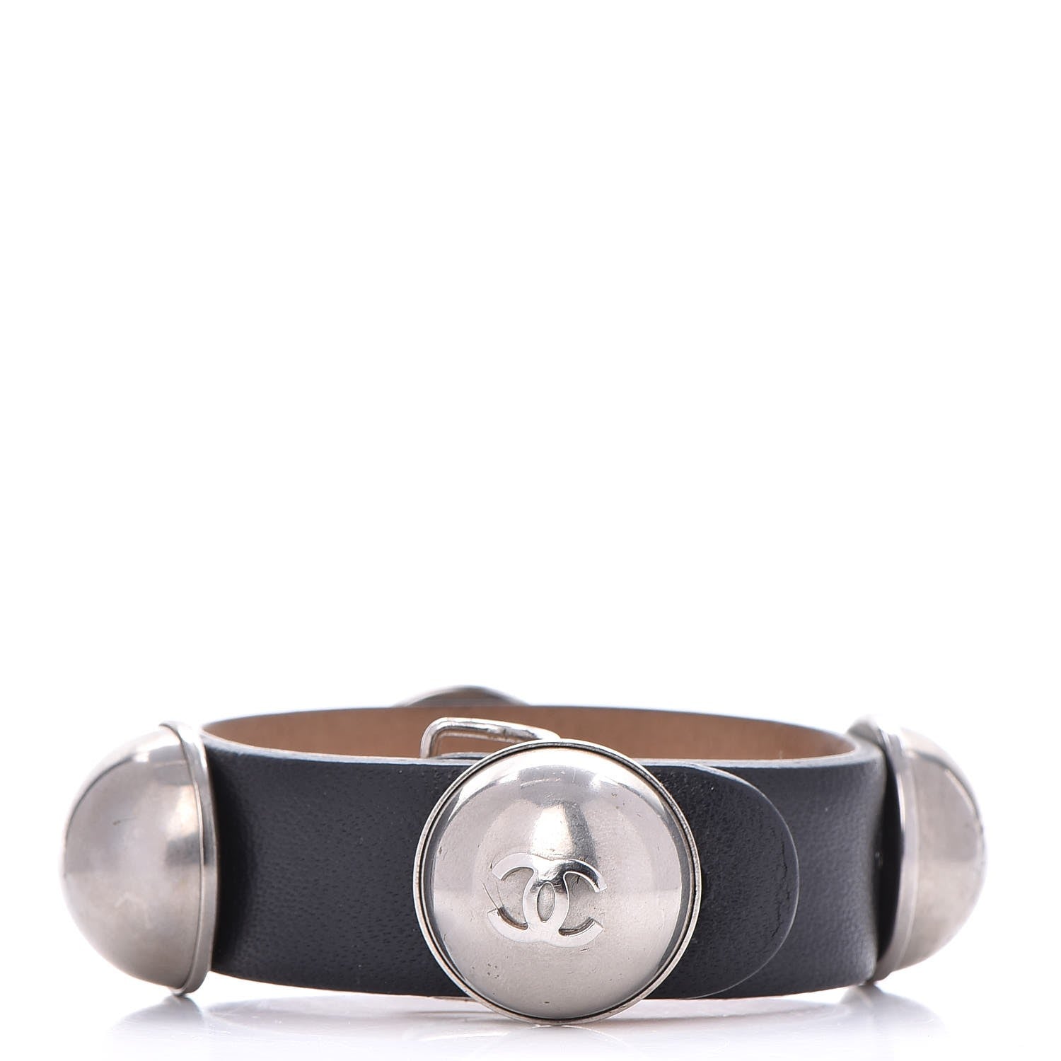 Chanel Calfskin CC Buckle Bracelet S Black 1 of 6