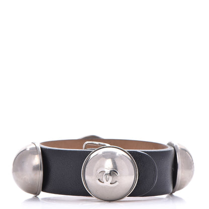 Chanel Calfskin CC Buckle Bracelet S Black 1 of 6
