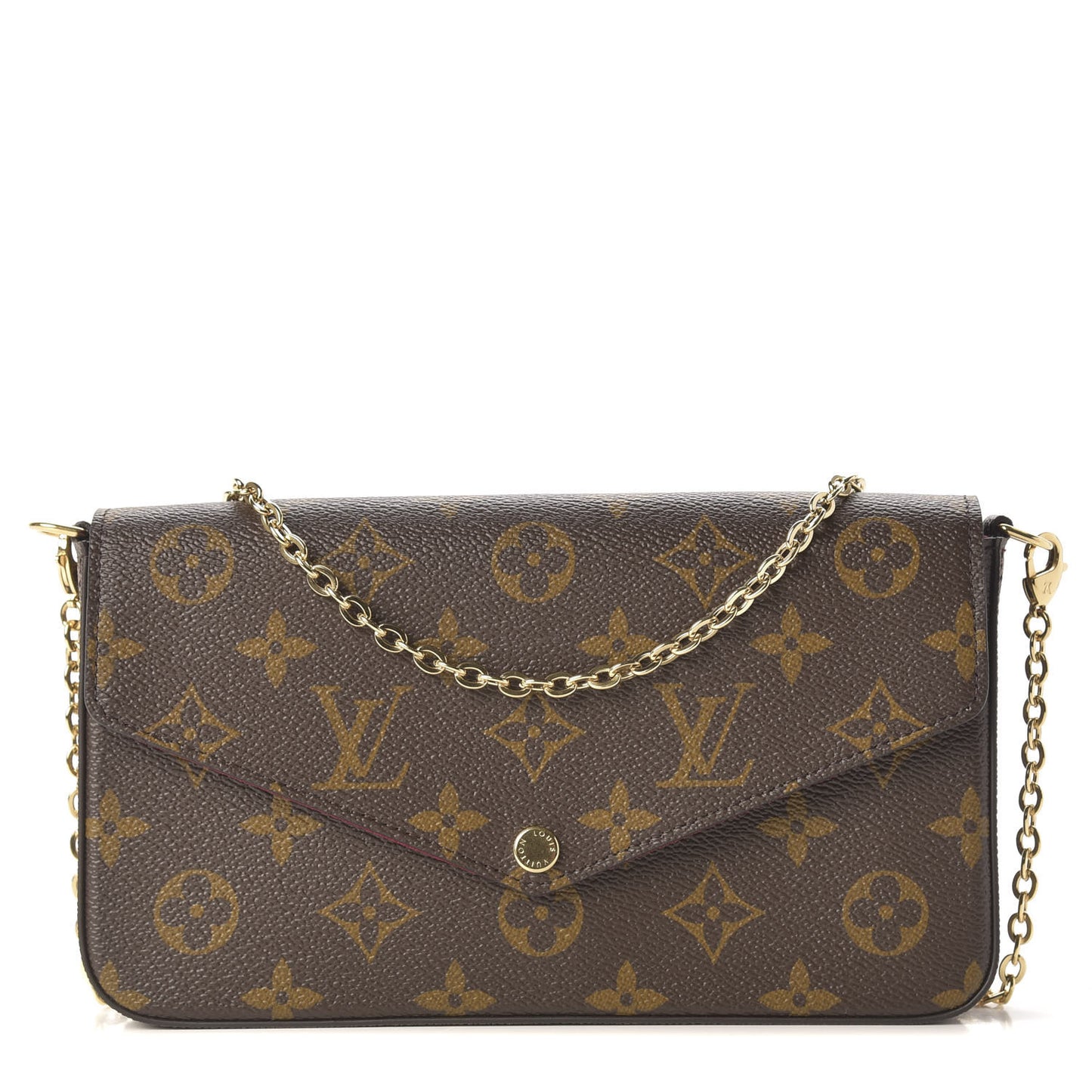 Monogram Pochette Felicie Chain Wallet Fuchsia