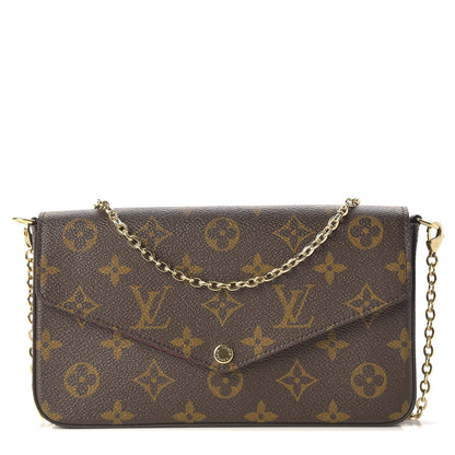 Louis Vuitton Monogram Pochette Felicie Chain Wallet Fuchsia 1 of 14