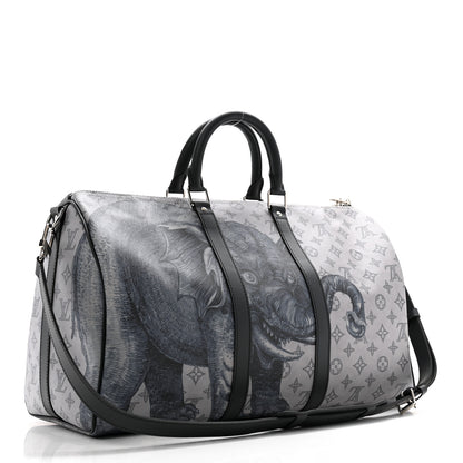Louis Vuitton Savane Monogram Elephant Chapman Keepall Bandouliere 45 Dune 2 of 12