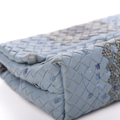 Bottega Veneta Nappa Ayers Embroidered Intrecciato Baby Olimpia Shoulder Bag Arctic 9 of 17