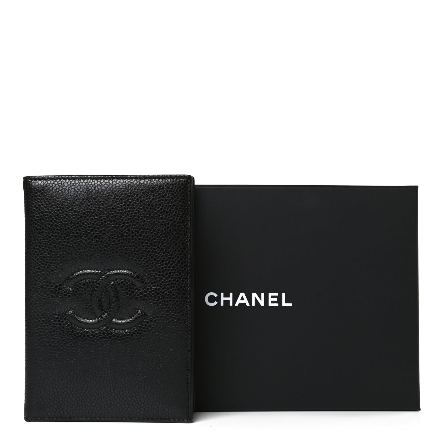 Caviar Timeless Passport Holder Black