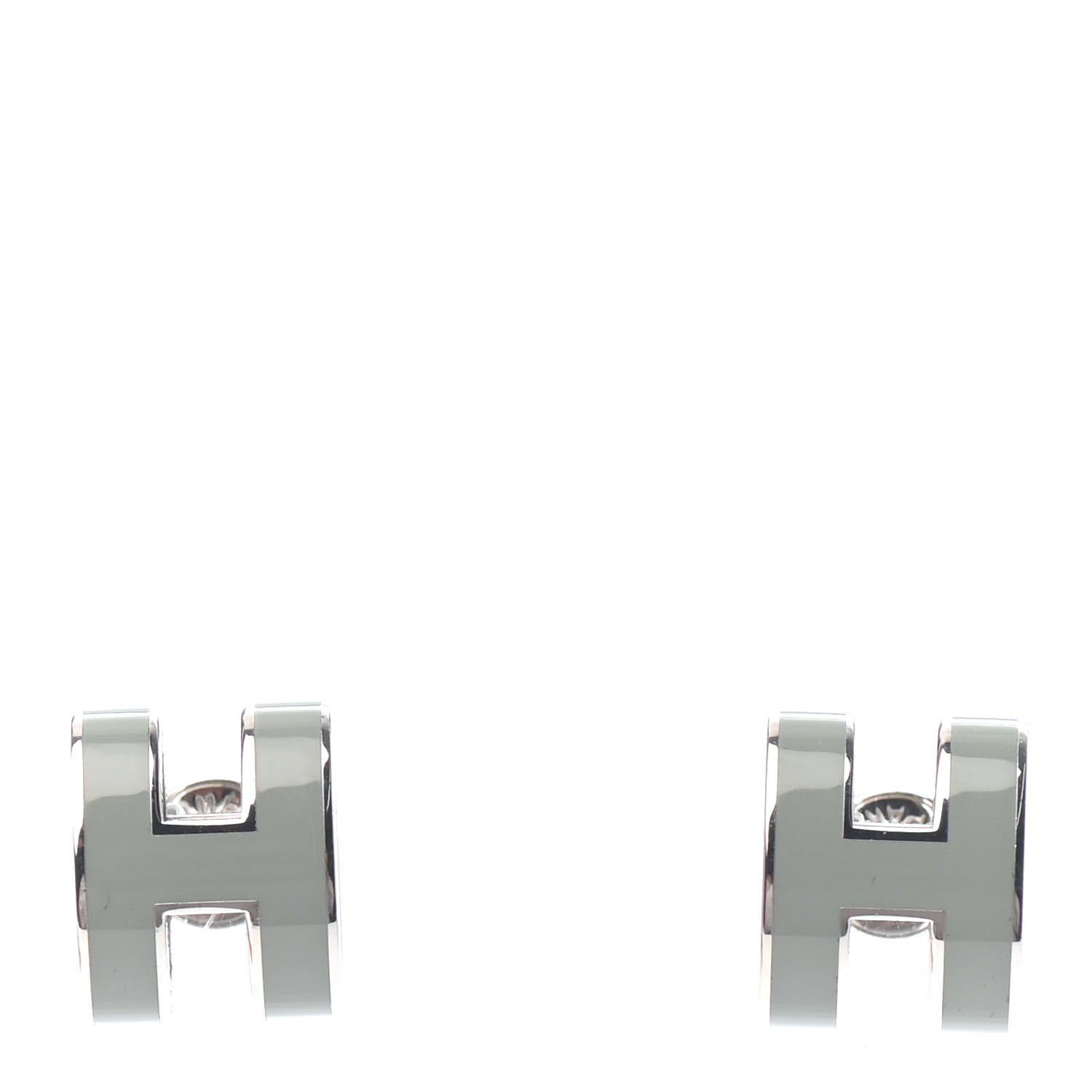 Hermes Palladium Lacquered Pop H Earrings Jade 1 of 3