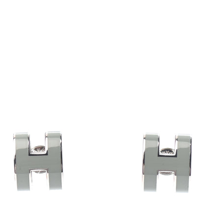 Hermes Palladium Lacquered Pop H Earrings Jade 1 of 3