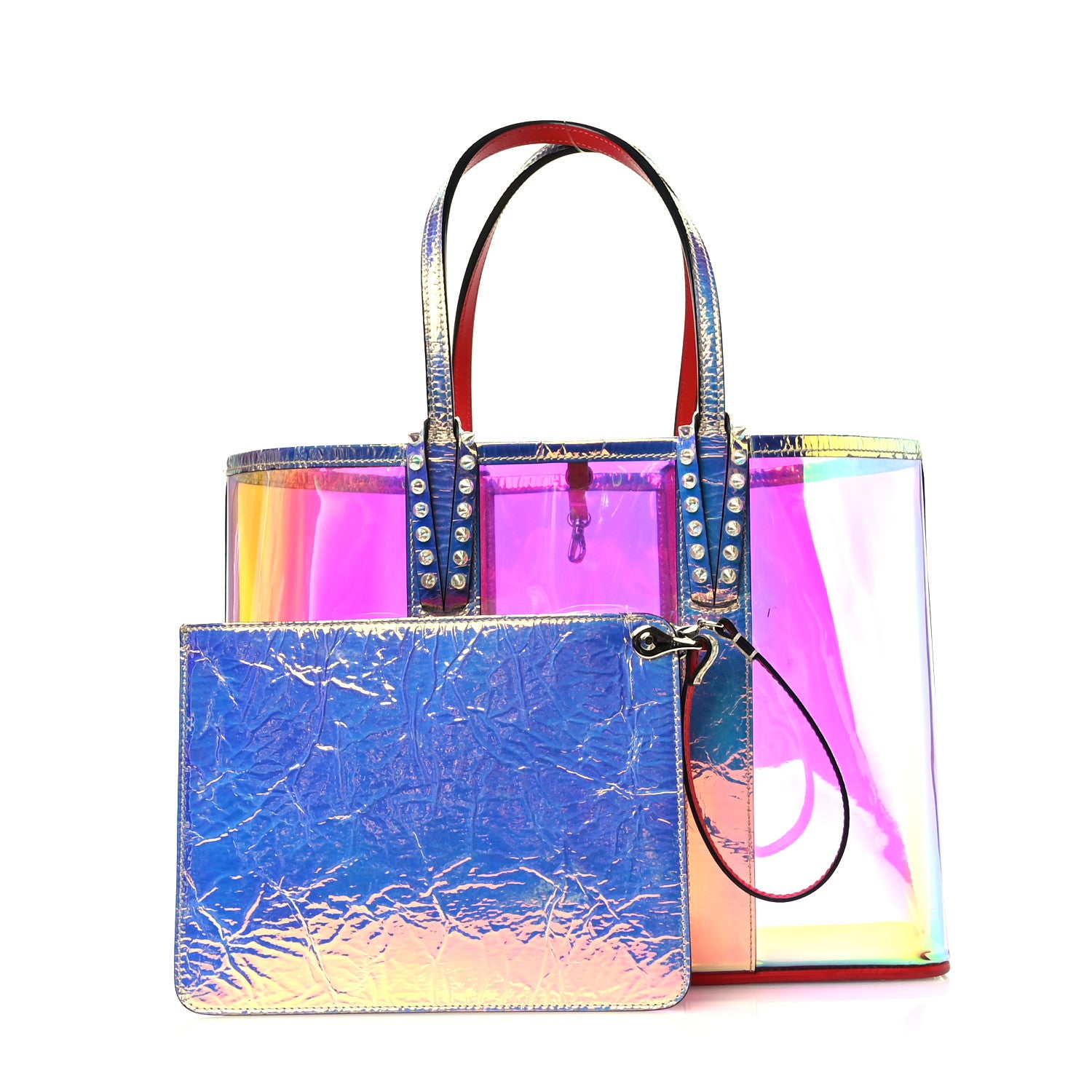 Christian Louboutin PVC Spikes East West Cabata Tote Clear Multicolor 3 of 14