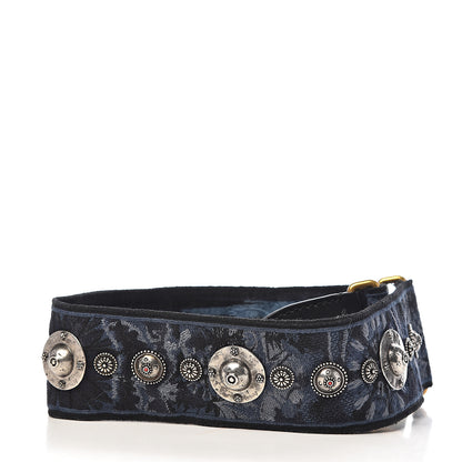 Christian Dior Canvas Embroidered Studded KaleiDiorscopic Adjustable Shoulder Strap Blue 2 of 4