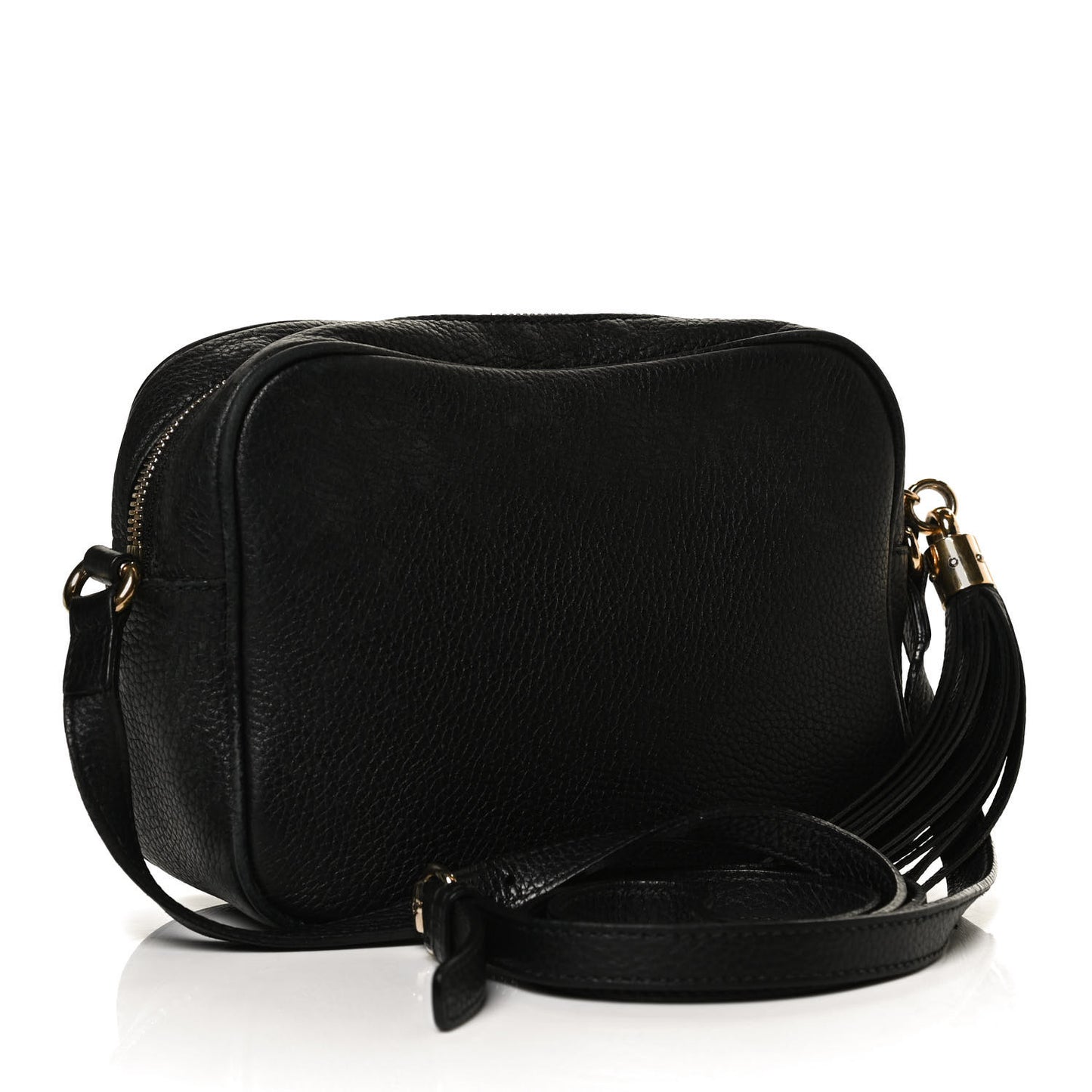 Pebbled Calfskin Small Soho Disco Bag Black
