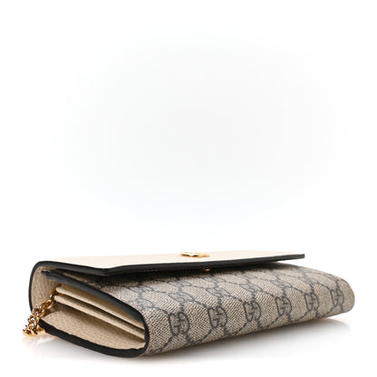 Gucci Dollar Calfskin GG Supreme Monogram Petite GG Marmont Wallet Chain Bag Mystic White Beige Ebony Mystic White Beige Ebony 3 of 9