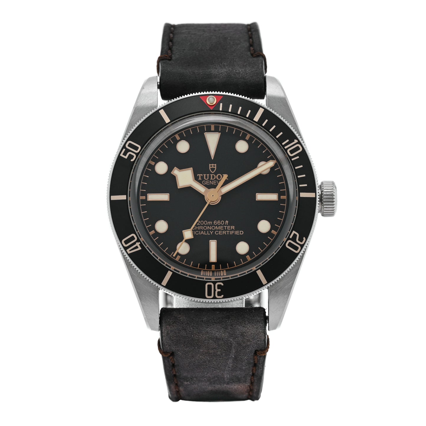 Stainless Steel Calfskin 39mm Black Bay Fifty Eight Automatic Watch Black 79030N